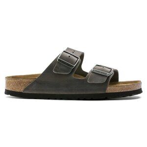 Birkenstock Arizona Soft Footbed Oiled Leather Iron Unisex Sandal
